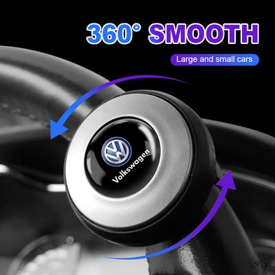 Booster de Volant de Voiture Rotatif à 360 Degrés Bouton de Volant Boule Emblème Pour VW Golf Amarok de6 T5 Phaeton ID3 Tiguan T-Cros