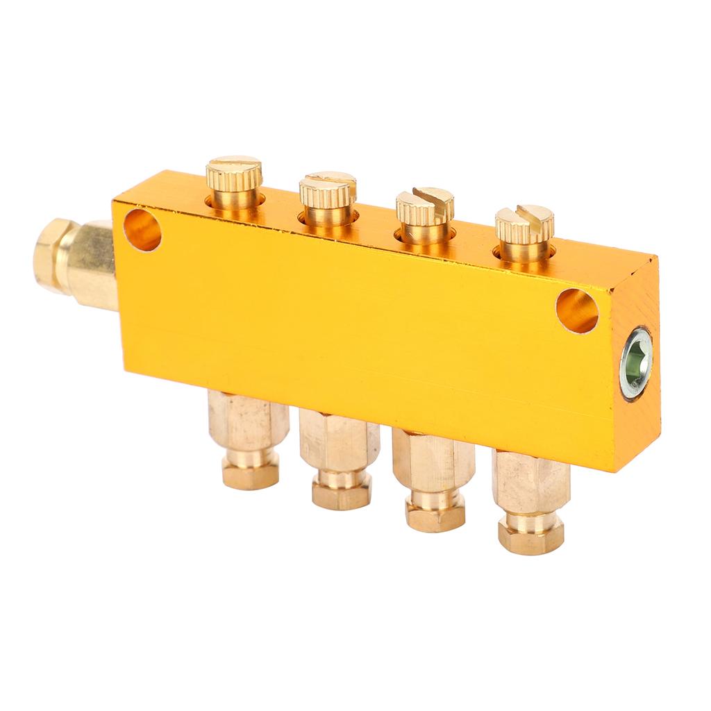 Oil Distributor B Type 4 Way Adjustable Lube Oil Piston Divider Valve 1 Inlet 4 Outlet