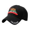 CALIFORNIA embroidered black baseball cap men's summer big head circumference cap driver sunscreen truck hat