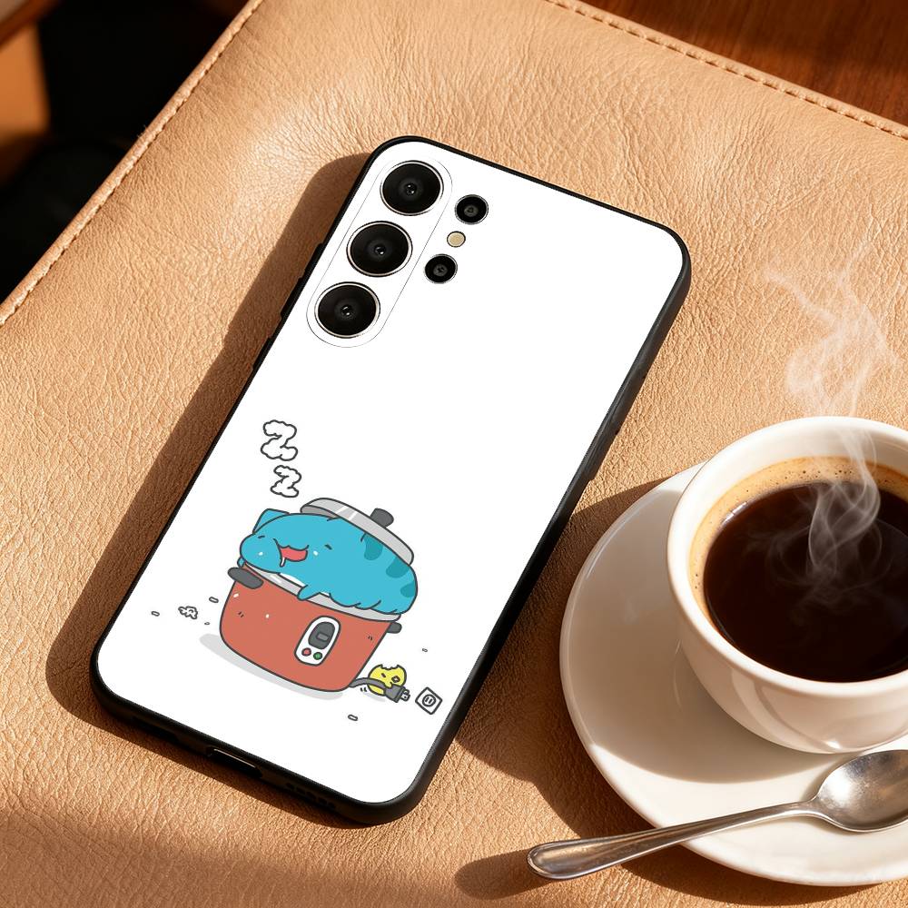 Fluffy-Cat B-Bugcat C-Capoo Phone Case For Samsung S26,S25,S24,S21,S22,S23,S30,Ultra,S20,FE,Lite,10,9,Black Cover