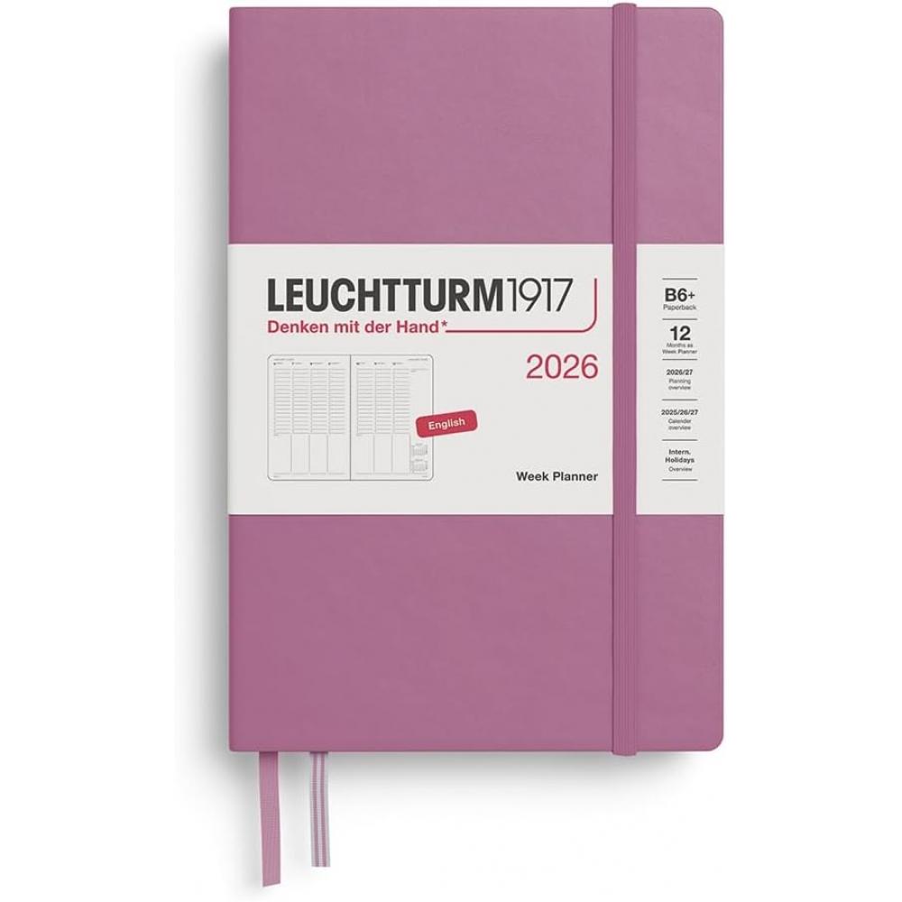Leuchtturm1917 2026 12 Month Weekly Planner Dusty Rose Paperback  B6+