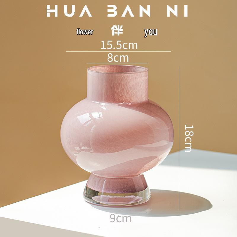High-End Cream Glazed Glass French Vintage Flower Vase for Elegant Living Room Decor