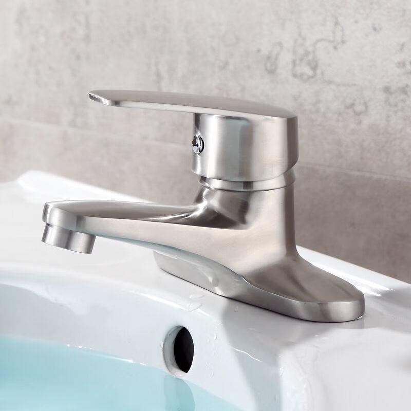 PKSUKB Stainless Steel Double-Hole Basin Faucet