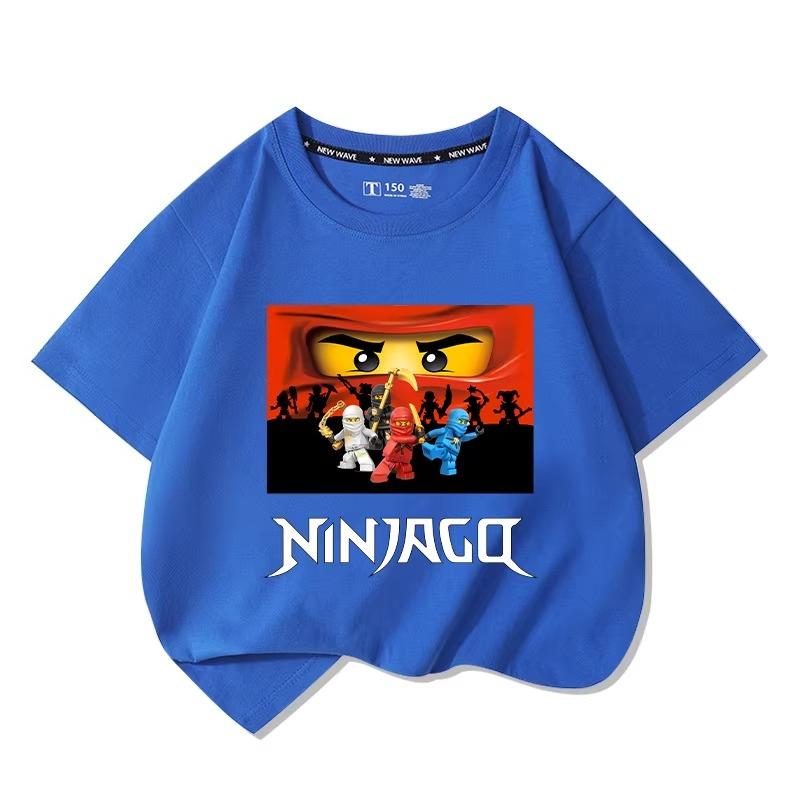 Phantom Ninja Limited Edition Printed T-Shirt for Big Boys and Girls - Children's Summer Cotton Short-Sleeved Shirt