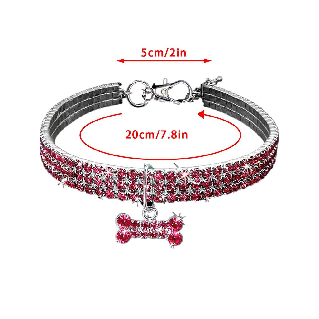 Pet Dog Bling Rhinestone Necklace Collar Fancy Necklace For Puppy Dog Collars