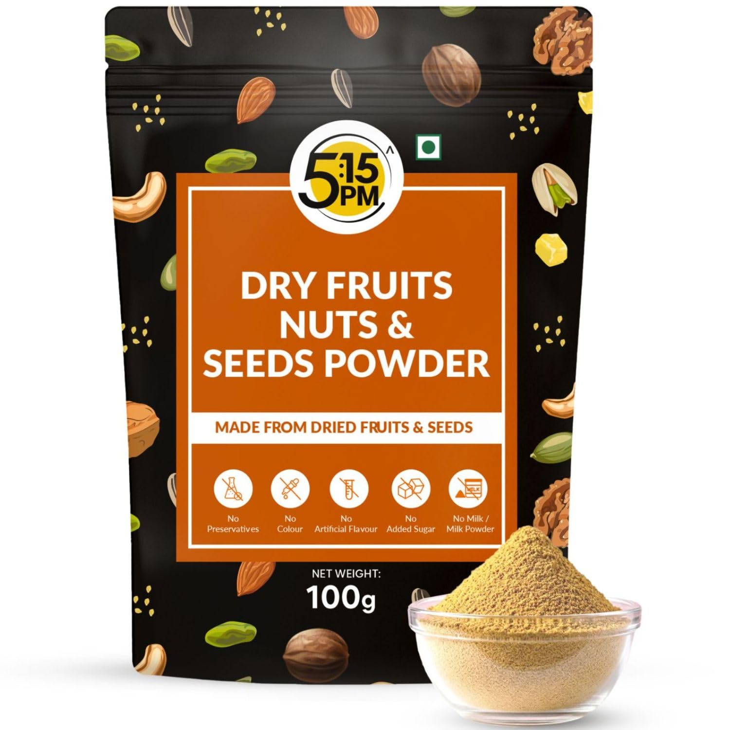 5:15PM Порошок из орехов и сухофруктов 100 г Натуральная смесь Для детей и взрослых Без добавления сахара Ежедневная питательная смесь