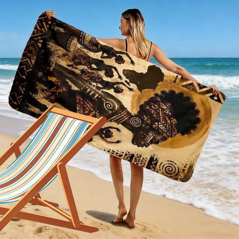 Africa Art Print Beach Towel, Large Soft Quick Dry Towel for Beach Camping Swimming