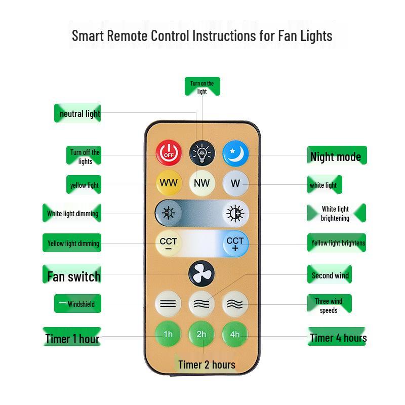 E27 Screw-in Crystal Seven-Blade Indoor LED Fan Light with Stepless Dimming and Remote Control