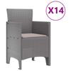 Garden Dining Set 15 pcs Light Grey Poly Rattan