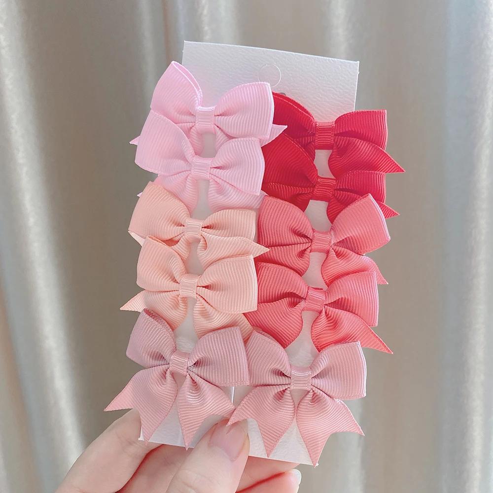 4/10/12Pcs Grosgrain Ribbon Hair Bows With Clip For Cute Baby Girls Colorful Hair Clips Hairpins Barrettes Kids Hair Accessories Quality