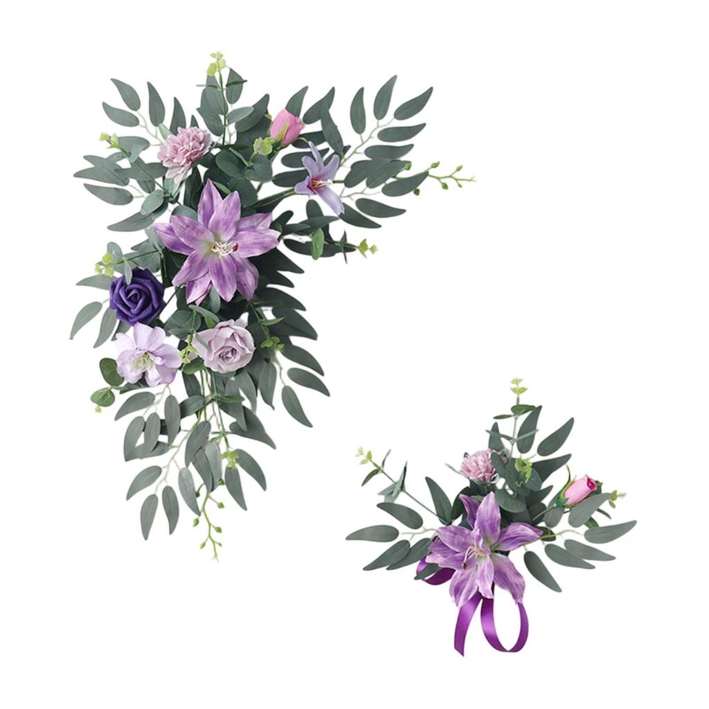 Elegante Künstliche Blumen Seidengirlande Hochzeitsbogenkranz Vielseitige Anordnung für Empfang Zeremonie Szene Hintergrund