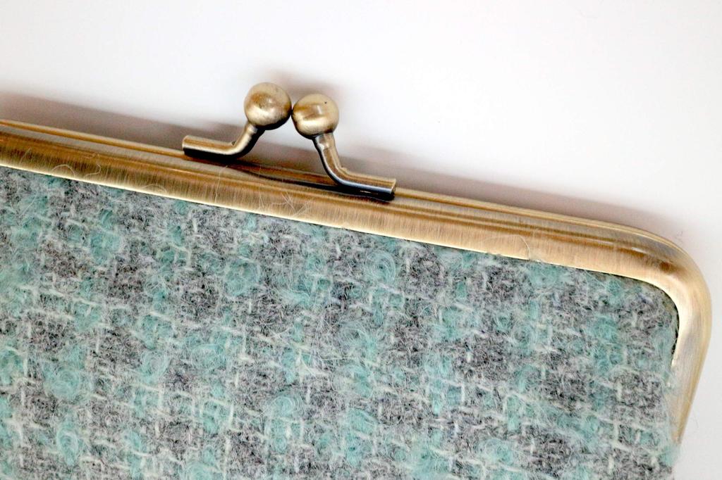 Marushin Small W14 X H10 X Boucle Wool Made by 0405005700 Pouch, Blue, D3cm, Fabric, MOON, UK,