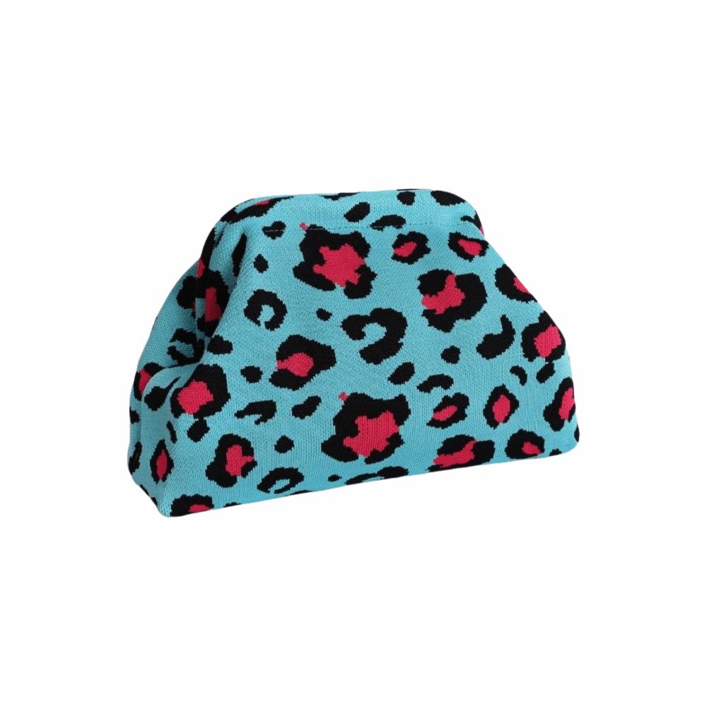 

Printed Large Capacity Clutch Bag Clip Closure Versatile Storage Bag Leopard Cosmetic Bag Evening
