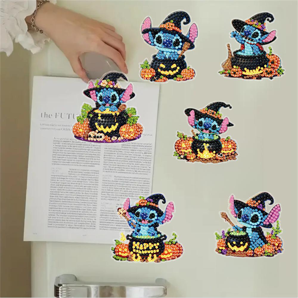 6pcs/Set Halloween Series Diamond Painting Magnets for Refrigerator Diamond Art Fridge Magnets for Adults Diamond Art Refrigerator Magnets Kits