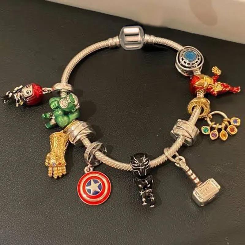 Colors Enamel Disney Princess Dress Charms Pulseiras for Girls Colorful Glass Beads Bracelets&Bangles Women Cartoon Skirt Dangle