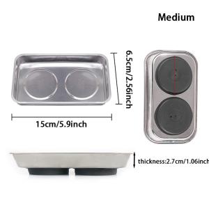 Stainless Steel Magnetic Tool Tray Set, 3 Sizes Heavy Duty Tool Organizer Trays, Magnetic Parts Holder for Screws, Nuts