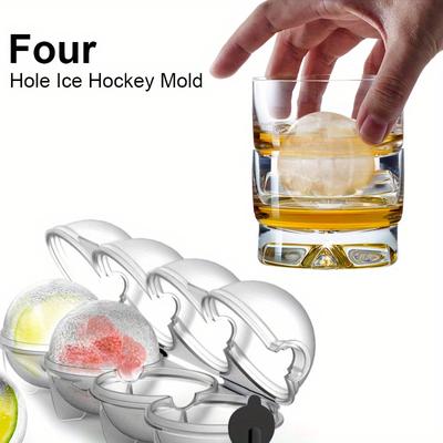 1 Stück Eiskugelform mit 4 Kugeln, Kunststoff-Cocktail-Whiskey-Eiswürfelschale, multifunktionale Schokoladenformen für Zuhause, Küchenhelfer für Gefrierschrank, Barzubehör