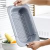 Coș de scurgere retractabil peste chiuvetă, grad multifuncțional din PP, extensibil, pentru spălat legume, fructe, strecurătoare, strecurătoare bol, veselă