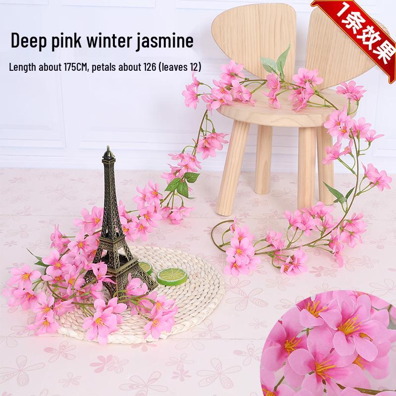 Artificial Cherry Blossom Vine: Indoor Ceiling Wedding Decoration, Rattan Pipe Cover