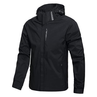 Herren Wasserdichte Winddichte Jacke mit Kapuze Leichter Outdoor-Regenmantel zum Wandern Klettern