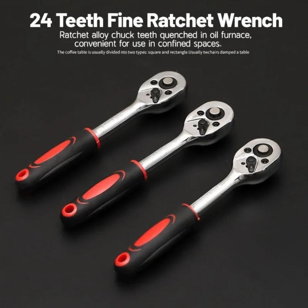 Hot 46Pcs 1/4" Drive Socket Wrench Set, Ratchet Screwdriver & Bit Kit, Carbon Steel, Auto Repair Hand Tool Set with Storage Case