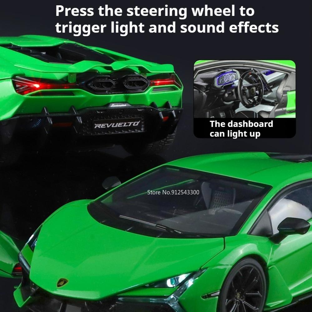 1:18 Large Scale Revuelto LP770 Car Model Toy Alloy Diecast Sound Light Shock Absorption Super Cars Models Boys Gifts Ornament