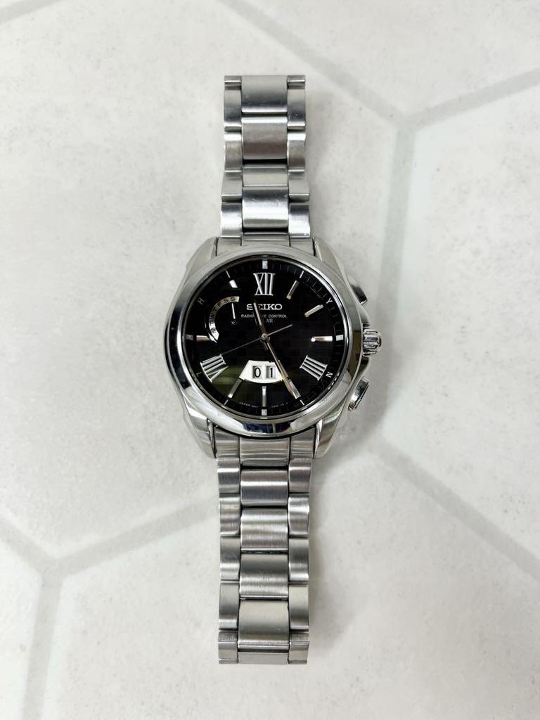 [USED] Radio-controlled solar watch, rare, Seiko Brightz big calendar