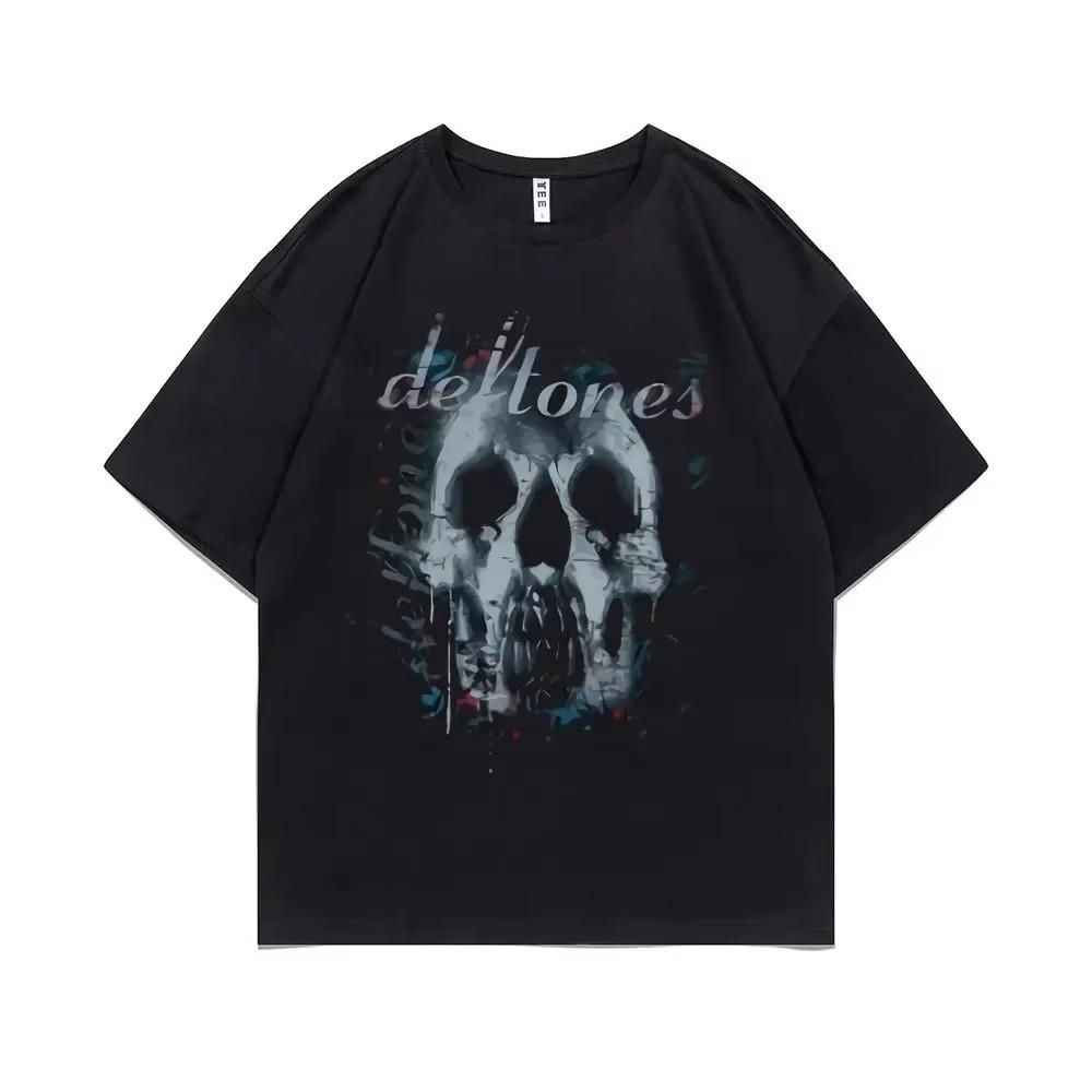 Women Deftones Merch Chino Moreno Diamond print ladies T-shirt casual basics O-collar Black shirt short sleeve ladies T-shirts