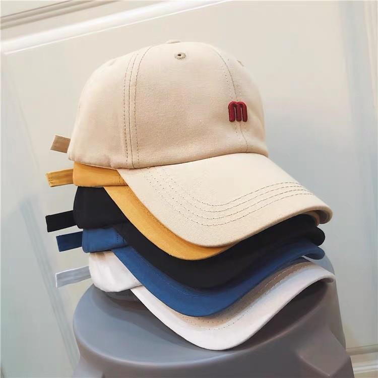 Trendy M Beige Letter Soft Brim Baseball Hat For Women Sunshield Summer