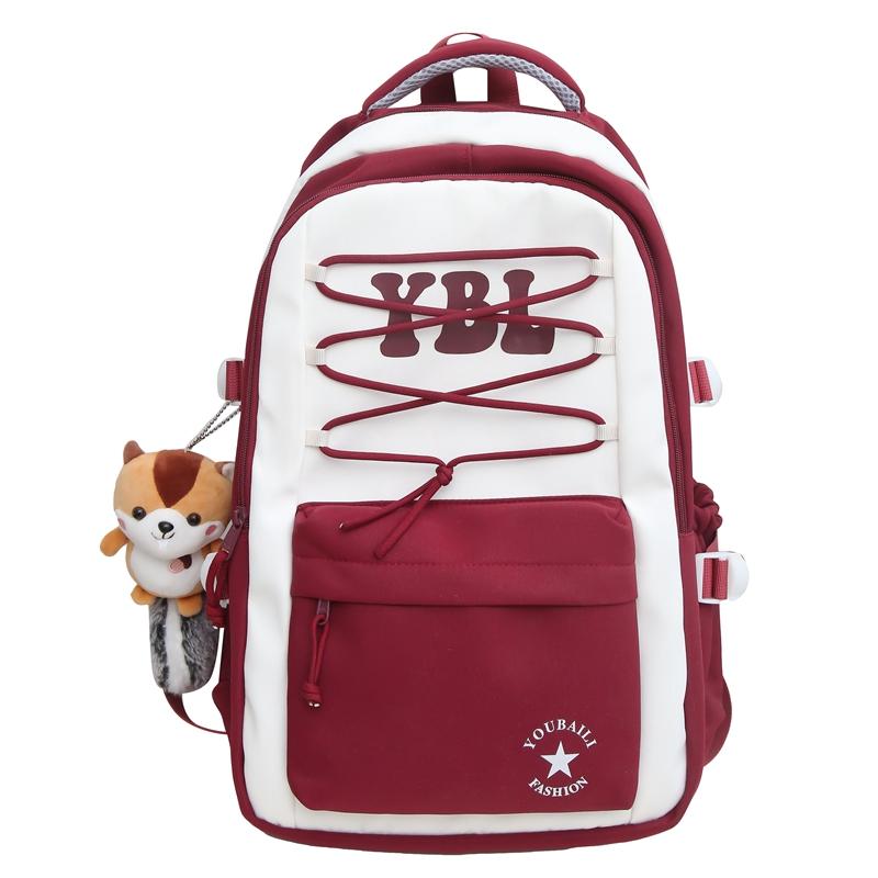 

Цветной школьный рюкзак большой вместимости, женский рюкзак в студенческом стиле, рюкзак для ученика средней школы красный