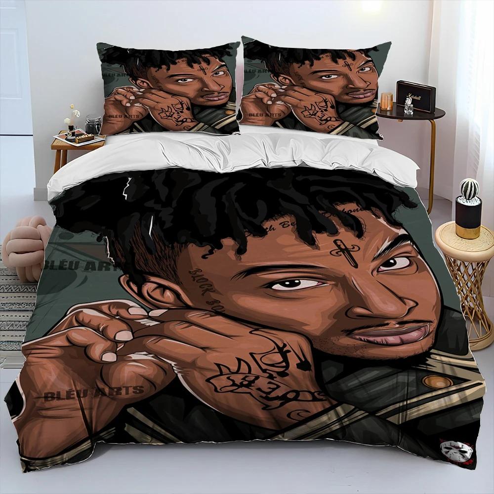 Hip Hop Art Rapper Legend Star Comforter Bedding SetDuvet Cover Bed Set Quilt Cover PillowcaseKing Queen Size Bedding Set Kids