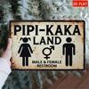 Vintage Rústico TERRA DA PIPPIKAKA Banheiro Masculino Feminino HD Metal Picture Wall Art Decor para Casa Bar Café Clube Placa de Banheiro e U