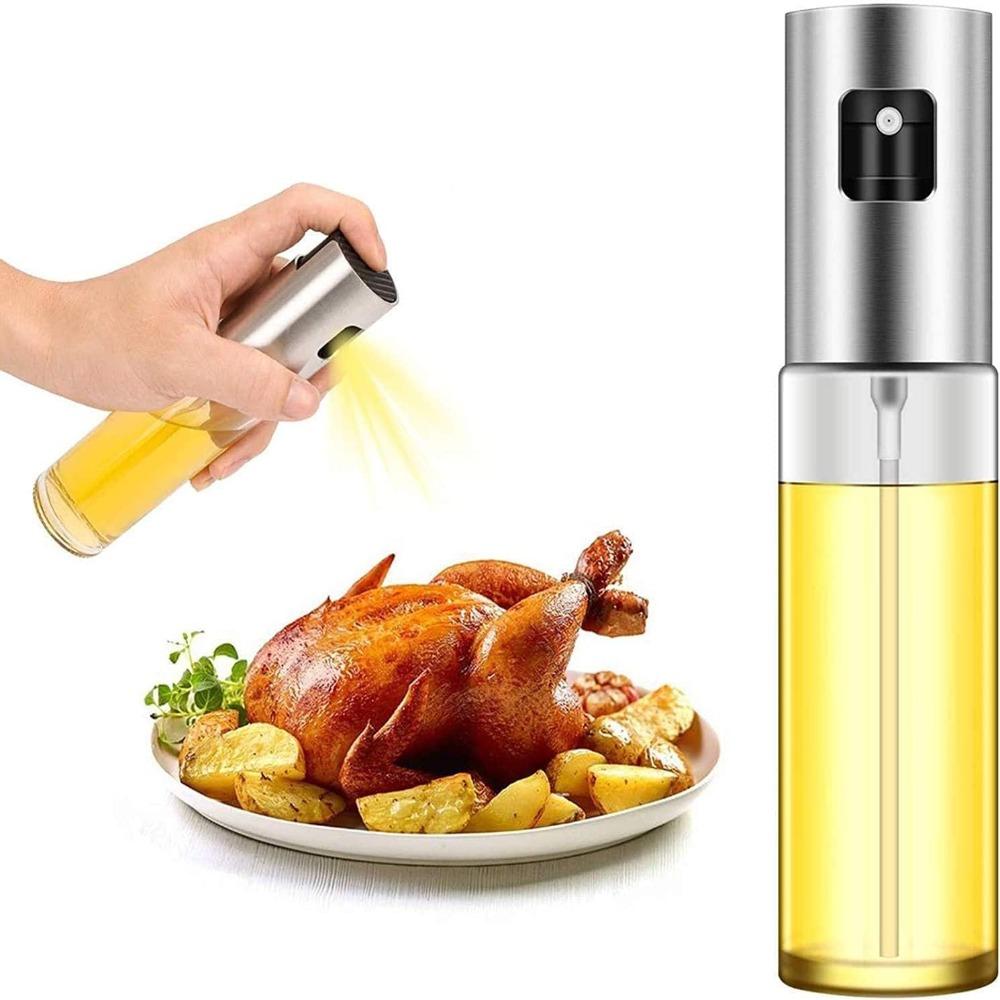 1 or 2 Pack 100ml Glass Olive Oil Sprayer Oil Spray Bottle Mister for Cooking BBQ, Salad, Baking, Roasting, Grilling