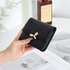 Ladies' Short Leaf Wallet, Embroidered Flower Wallet, Zipper Coin Student Multi functional Change Card Bag
