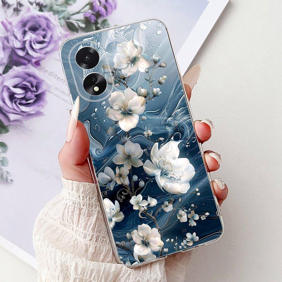 For OPPO A18 A38 CPH2579 CPH2591 Elegant Floral Butterfly Phone Case For Oppo A18 A38 4G Soft Silicone TPU Cases