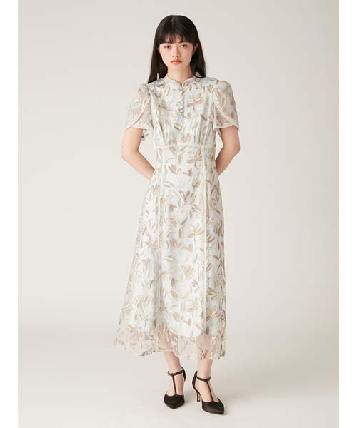 Lily Brown Embroidered Dress LWFO251118 LBLU Women's