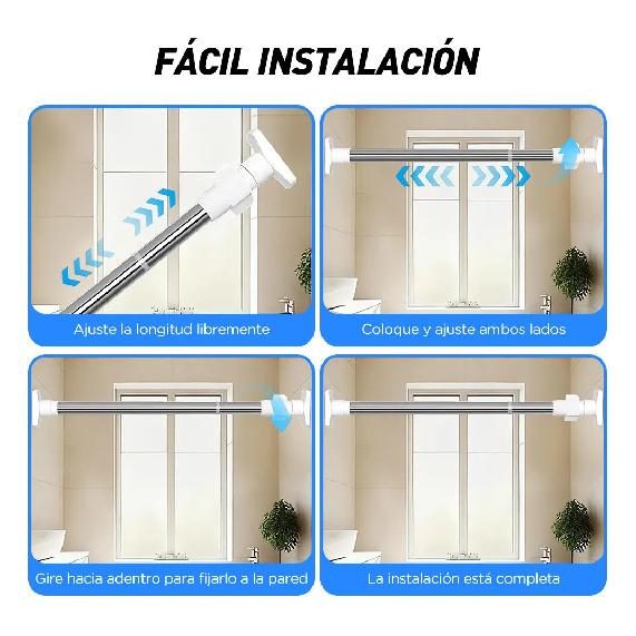 Adjustable Bathroom Curtain Rod Tube Expandable From 110-200 Cm