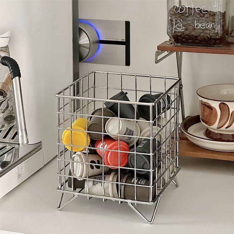 Coffee Pod Holder Large Capacity Coffee Capsule Holder Coffee Creamer Container Square Shape Pod Storage Cup