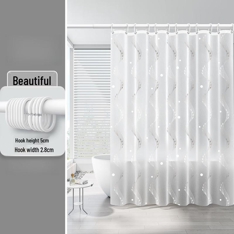 

MDNG Beautiful PEVA Shower Curtain with Hooks