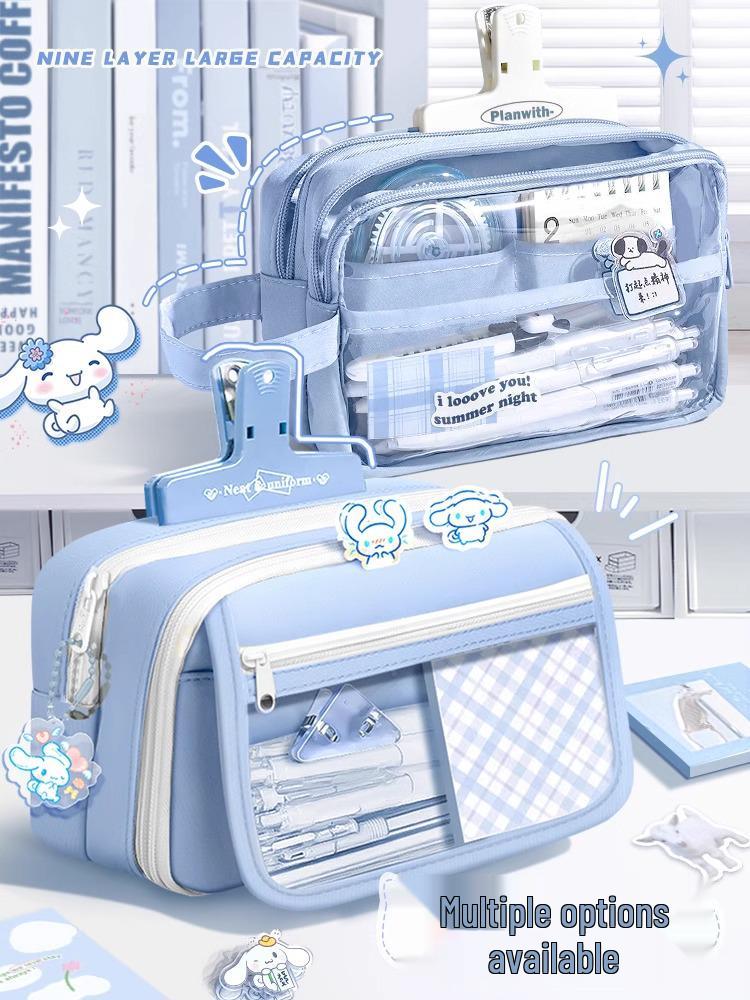 9-Tier Large Capacity Flip-Top Pencil Case for Girls and Boys - Ideal for Elementary and Junior High School Students