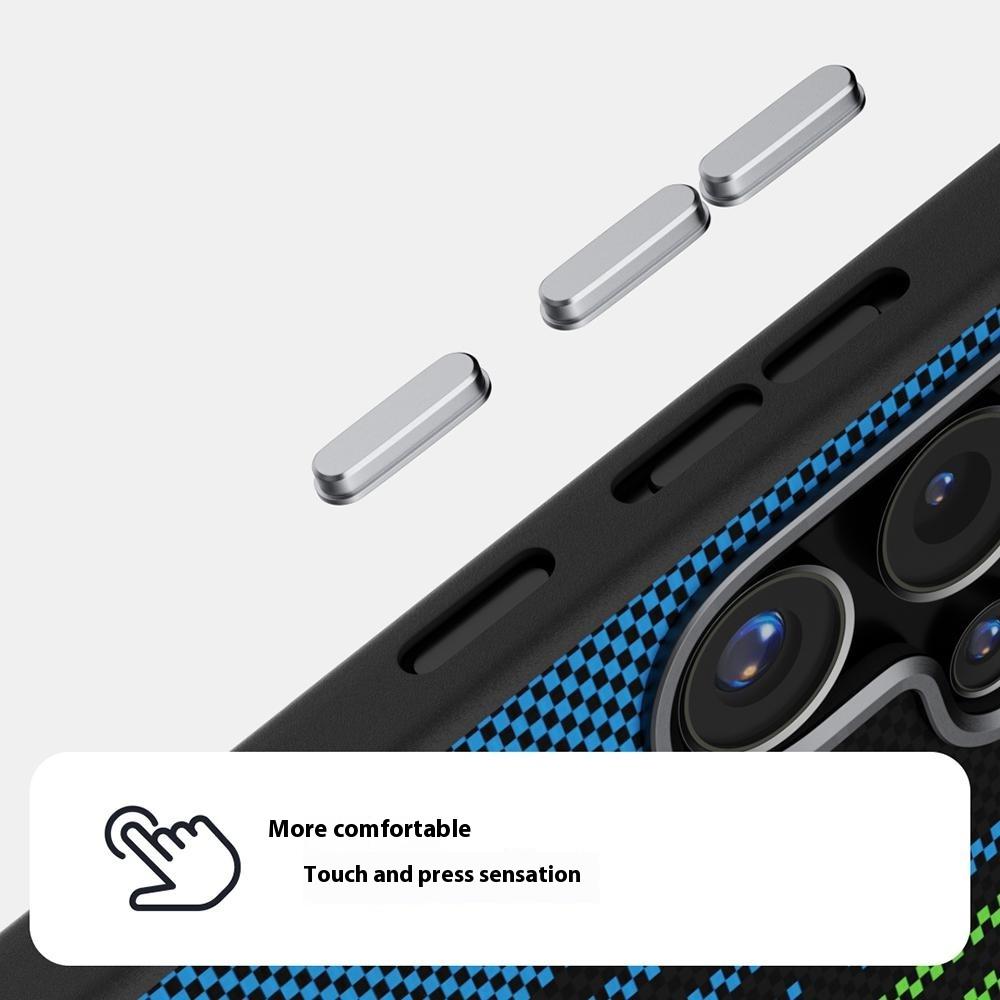 ABEEL Θήκη Για Samsung Galaxy S25 FE Συμβατή με MagSafe Εκτυπωμένη PC TPU Κράμα Αλουμινίου Δερμάτινη Θήκη Τηλεφώνου