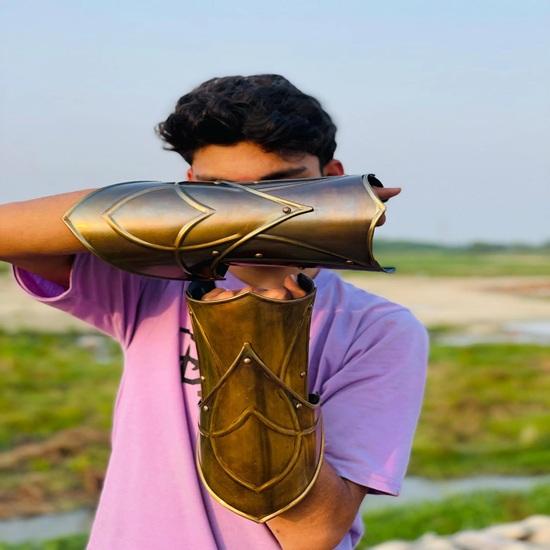 Hand Elbow Set Medieval Armor Hand Protector Knight Cosplay Halloween Costume Best Gift for Him