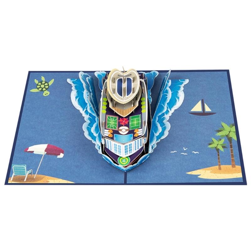 Greeting Cards Deep Sea Cruise Ship Theme Gift PopUp Cards Decorations Stickers Greeting Card 1