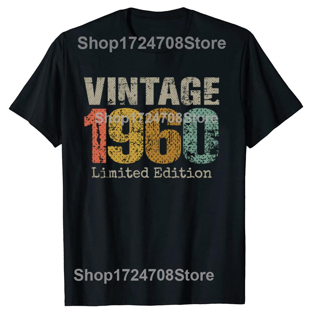 New Men 64 Year Old Gifts Vintage 1960 Limited Edition 64th T Shirt Casual Tee Shirt Casual Short Sleeve Vintage Couples T-Shirt