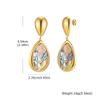 Natural Abalone Shell Teardrop Drop Earrings for Women, Gold Plated Stainless Steel Boho Beach Holiday Jewelry