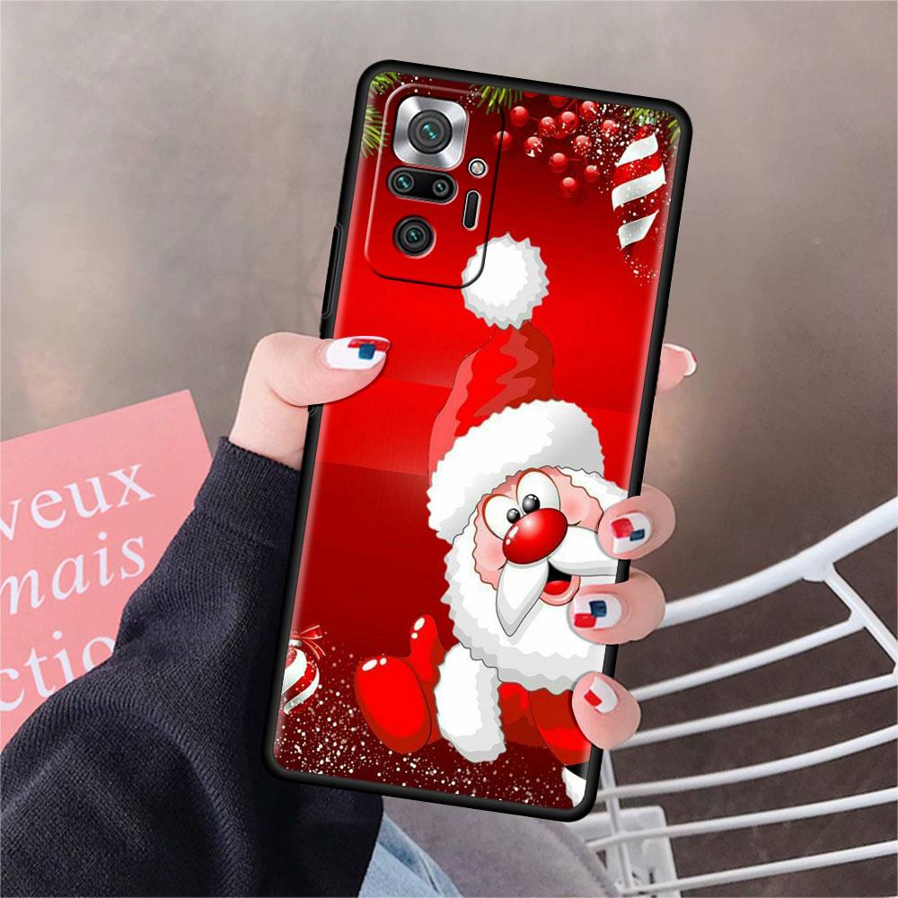 Funda For Xiaomi Redmi Note 10 9 11 Pro Soft Phone Case 10S 9S K40 8 9A 9C 9T 7 10C 8T Silicone Cover Merry Christmas Snow Shell