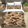 3D Printed Cartoon Leopard Print Hello Kitty Duvet Cover and Pillowcase Set - Home Decor, Creative Plus Size Bedding Set, 01