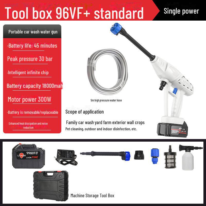 Cordless Electric High-Pressure Car Wash Gun with Rechargeable Battery