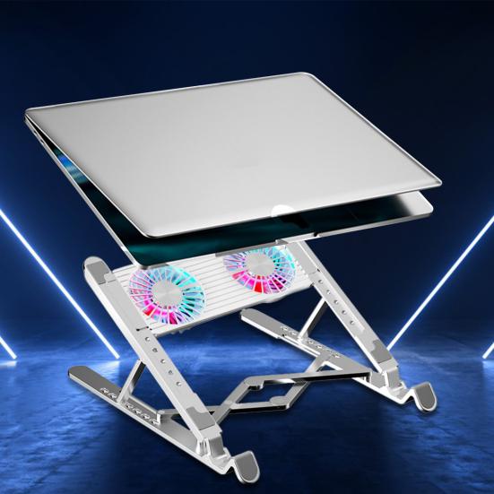Chladicí podložka pro notebook 2/4 tiché ventilátory Výškově nastavitelné RGB Skládací hliníková slitina Počítačový chladič Stojan Držák chladiče PC Příslušenství