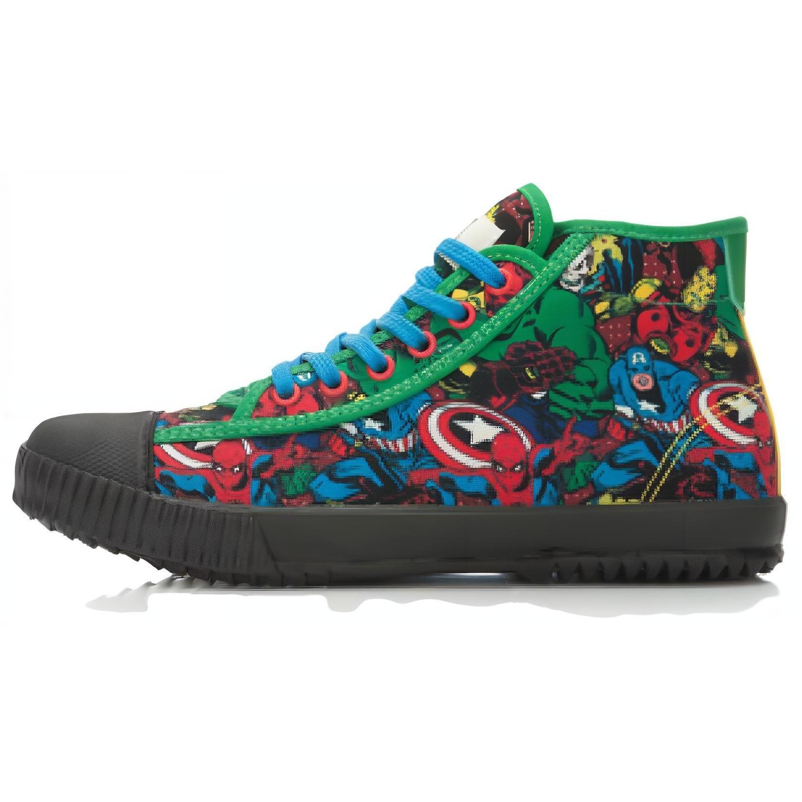 (WMNS) Li-Ning x MARVEL Comics Graphic Classic Canvas Shoes  Black Green  Women s ALAK124-3 EU 37